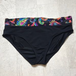 American Living Bikini Bottoms Sz 14 Black Paisley